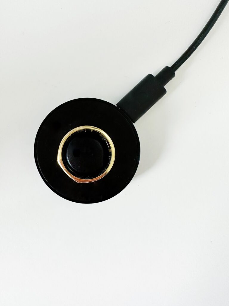 oura ring on charger