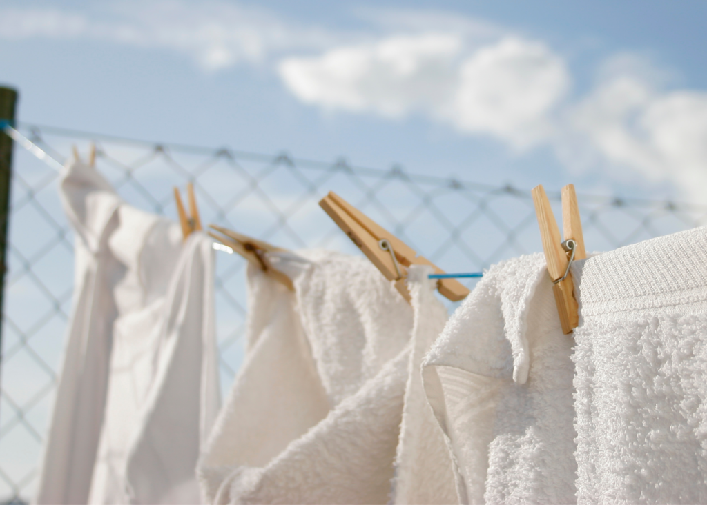 white clothes on clothes line