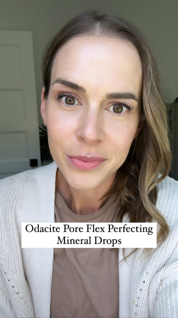 woman wearing Odacite Pore Flex Perfecting Mineral Drops