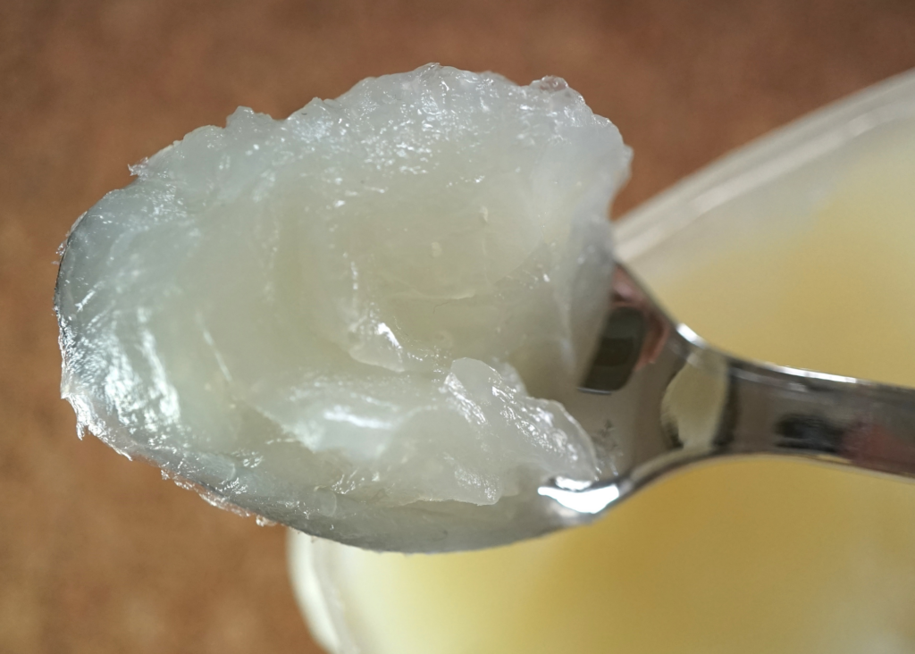 petroleum jelly on a spoon