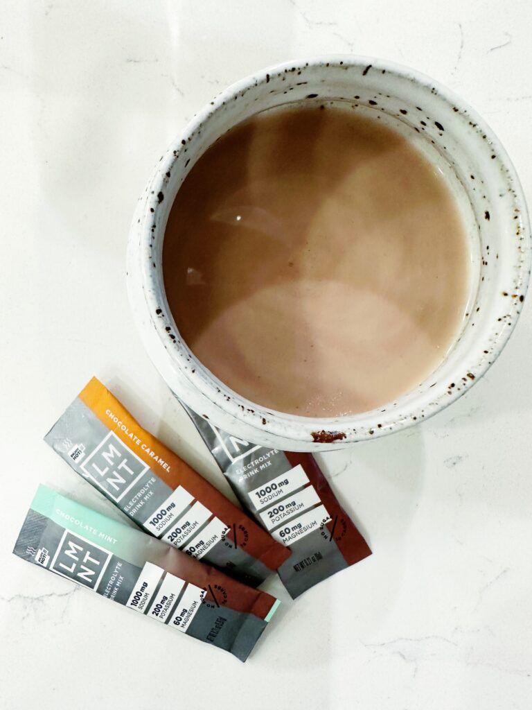 chocolate LMNT in a mug
