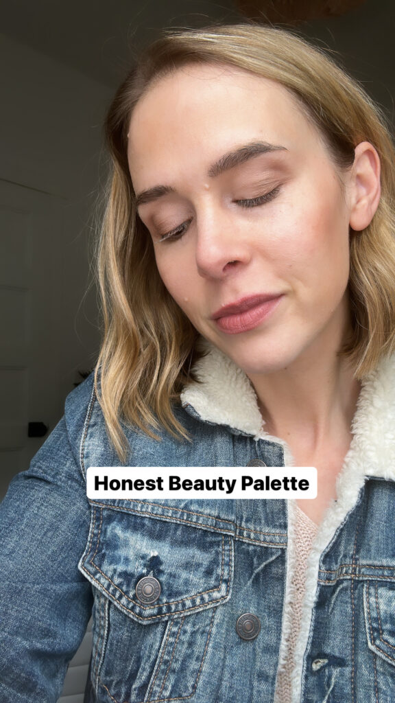 woman wearing Honest Beauty palette
