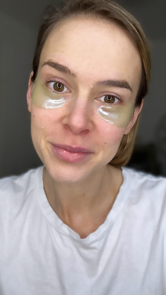 woman wearing under eye masks
