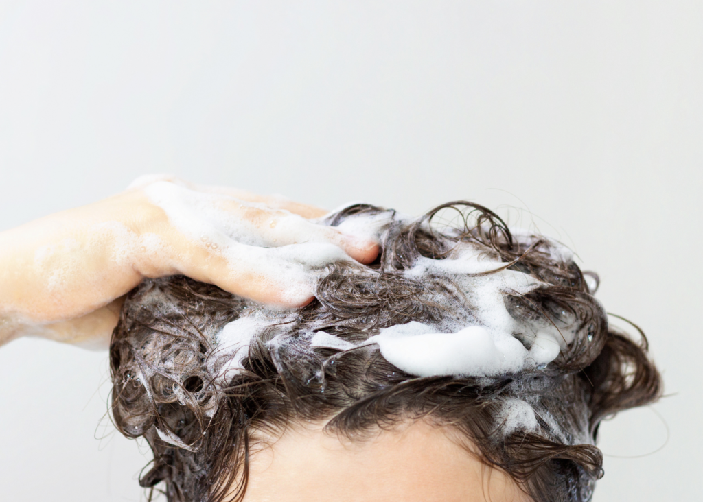 hair being shampooed